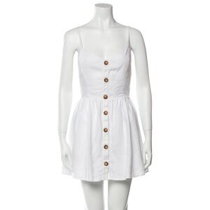 Reformation Ivory Button-Down Mini Dress